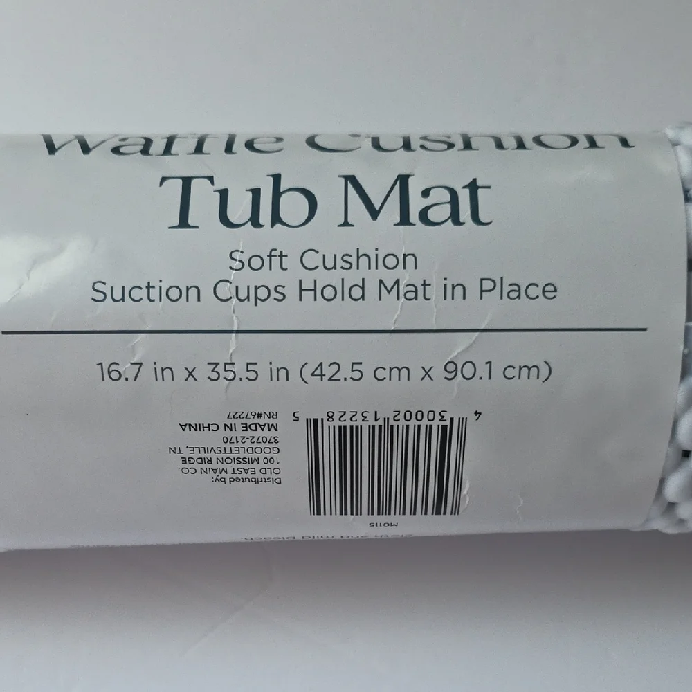 Comfort Bay White Waffle Cushion Tub Mat